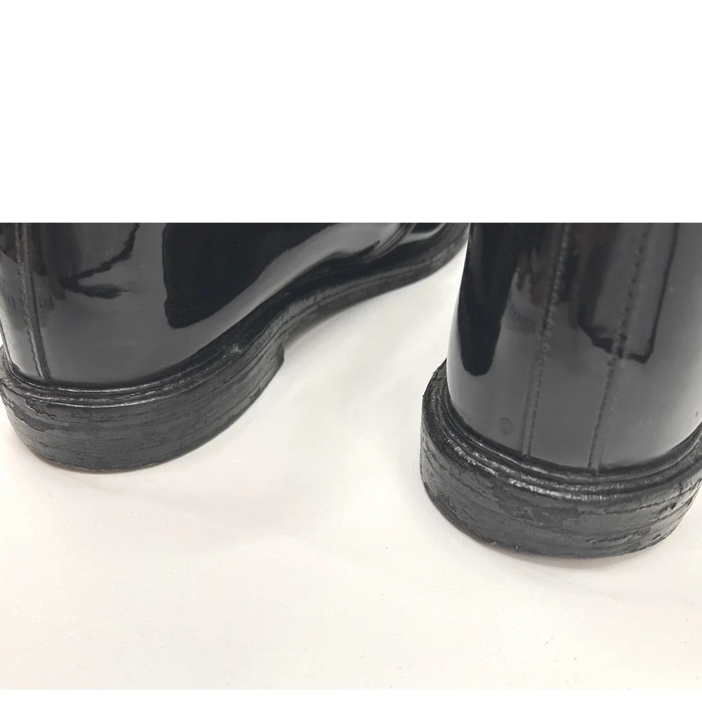 Bates Mens High Gloss Duty Chukka Boots Black Patent Leather Uniform Size 10E